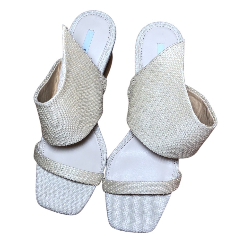 Gianni Bini Plumlee Asymmetrical Raffia Architectural Wedge Sandals 9.5 - Picture 5 of 7